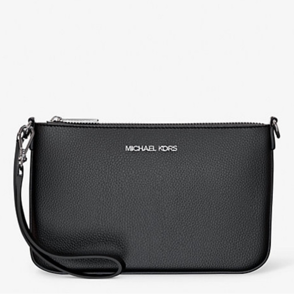 NWT Michael Kors Black Canvas Wristlet